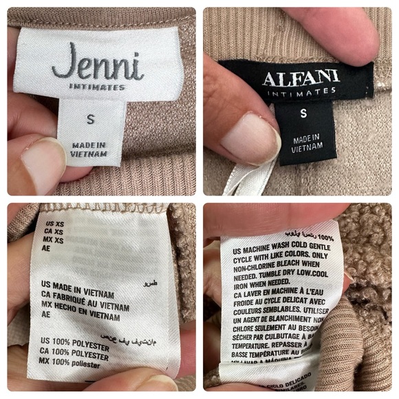 NWT Jenni Intimates Fuzzy Knit Cozy Crewneck & Jogger Set in Toffee Women’s S - Picture 10 of 10